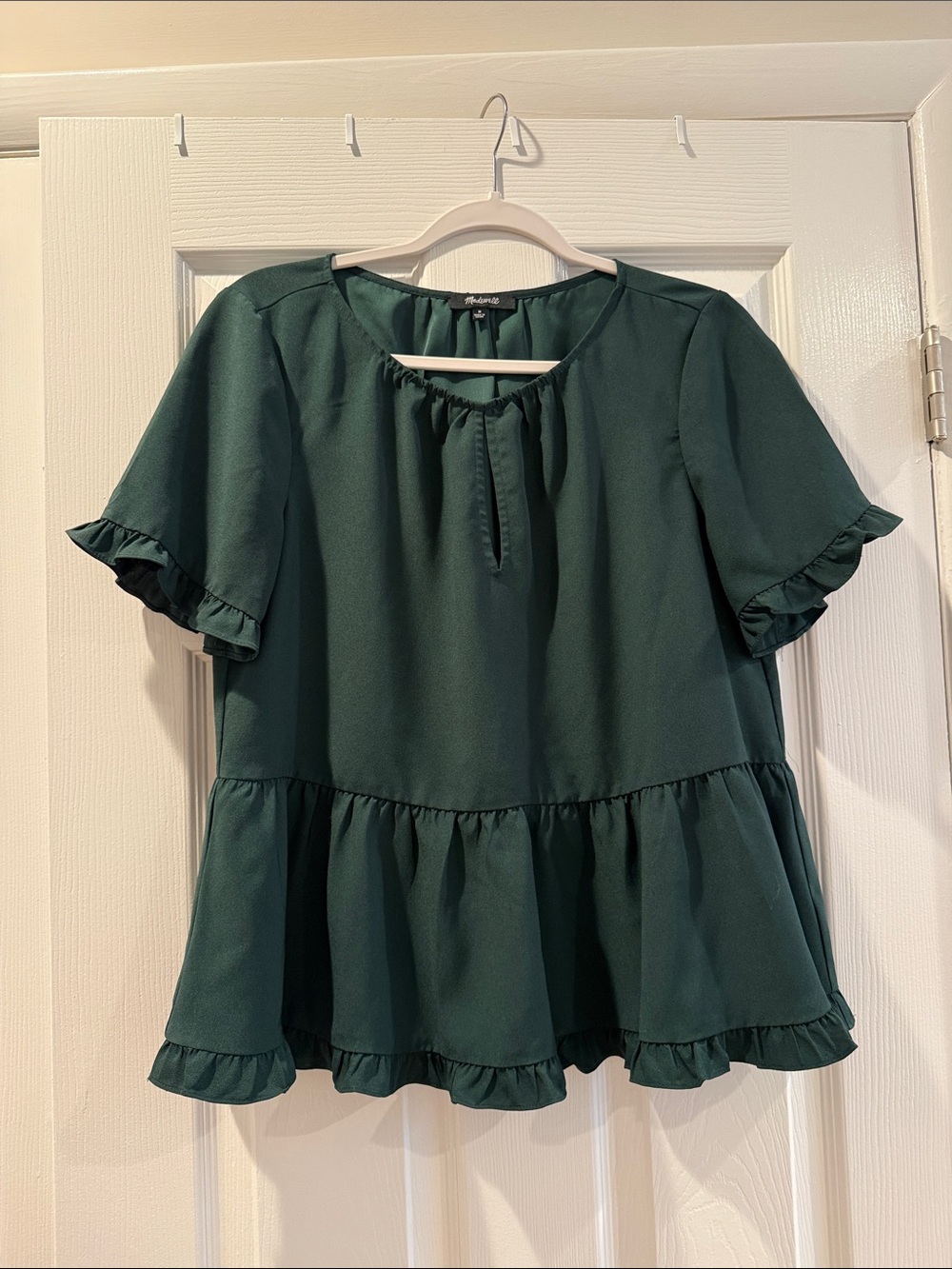 Madewell short sleeve ruffle blouse size medium